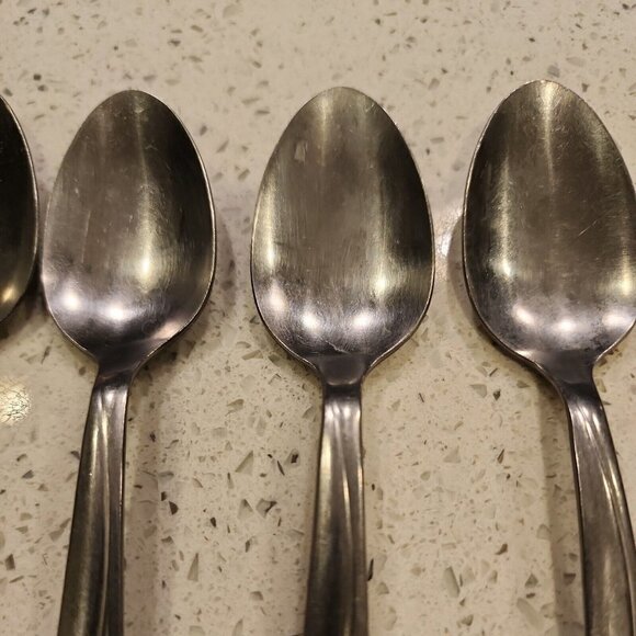 6 Oneida Custom Stainless Iced Tea Spoons Flatware Dessert Roseanne Rose 1991 - Picture 4 of 8